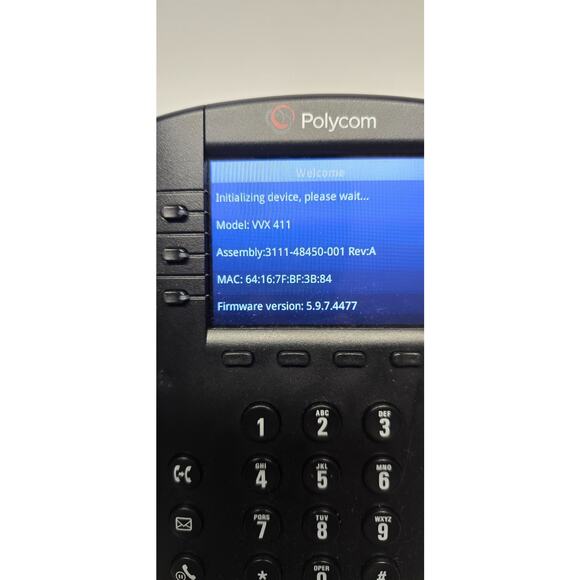 Polycom VVX 411 Gigabit PoE 12-line IP Phone - Black- No power cord - Picture 4 of 8